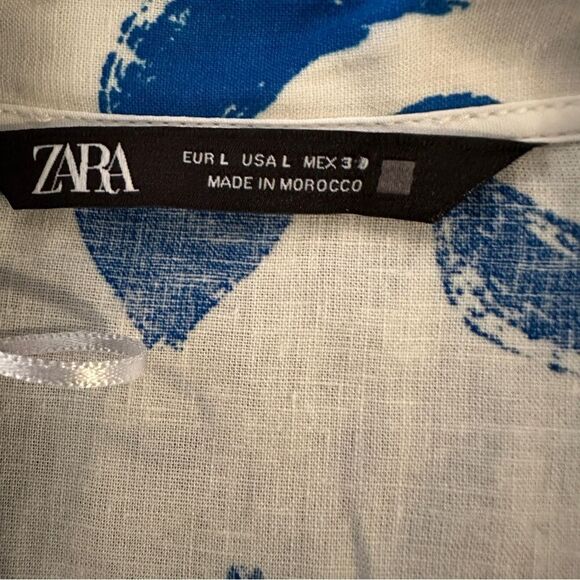 Zara Linen Blend Wrap Dress - Picture 5 of 7